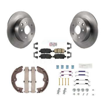Rear Disc Rotors Ceramic Pads Parking Brake Shoes And Hardware Kit For Nissan Altima K8A-109136