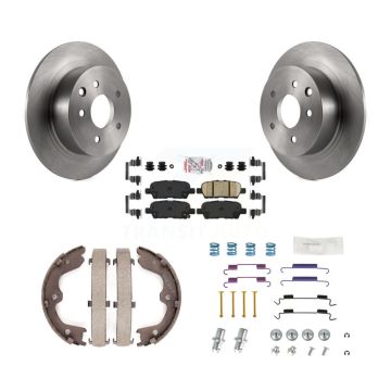 Rear Disc Rotors Ceramic Pads Parking Brake Shoes And Hardware Kit For Nissan Altima K8A-109137
