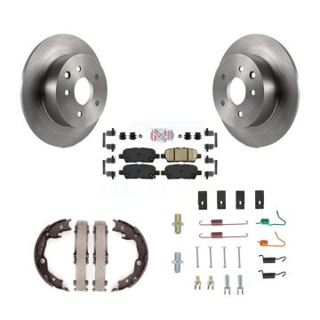 Rear Disc Rotors Ceramic Pads Parking Brake Shoes And Hardware Kit For Nissan Sentra Juke K8A-109139