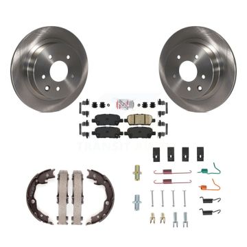 Rear Disc Rotors Ceramic Pads Parking Brake Shoes And Hardware Kit For Nissan LEAF Juke K8A-109141