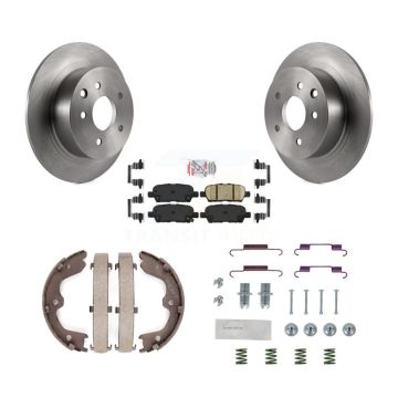 Rear Disc Rotors Ceramic Pads Parking Brake Shoes And Hardware Kit For Nissan Altima K8A-109142