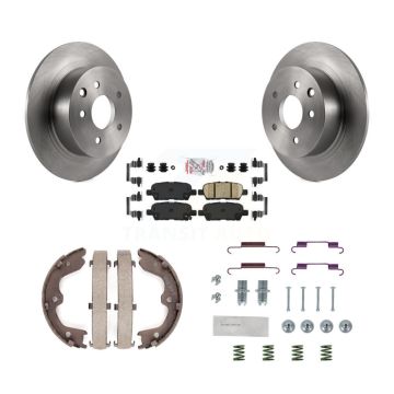 Rear Disc Rotors Ceramic Pads Parking Brake Shoes And Hardware Kit For Nissan Altima K8A-109143