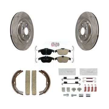 Rear Disc Rotors Semi-Metallic Pads Parking Shoes And Hardware Kit For Mercedes-Benz E400 K8A-109164