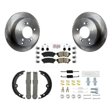 Rear Disc Rotors Ceramic Pads Parking Brake Shoes And Hardware Kit For Lexus IS250 K8A-109175