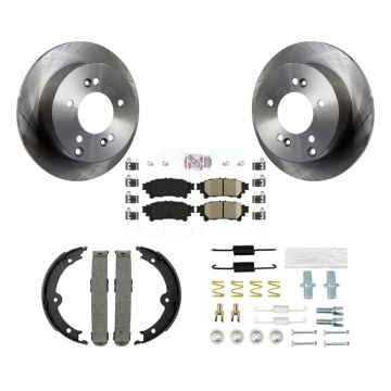 Rear Disc Rotors Ceramic Pads Parking Brake Shoes And Hardware Kit For Lexus IS250 K8A-109177