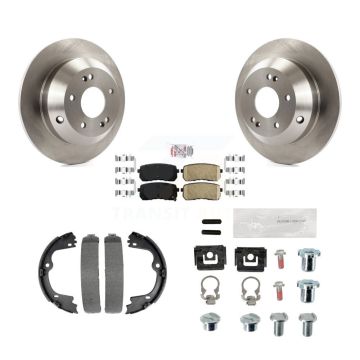 Rear Disc Rotors Ceramic Pads Parking Brake Shoes And Hardware Kit For Kia Sedona K8A-109205
