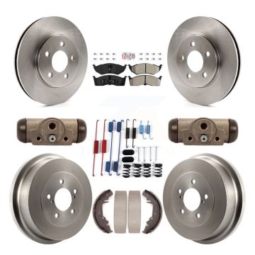 Front Rear Disc Brake Rotor Semi-Metallic Pad & Drum Kit (9Pc) For Chrysler Grand Voyager K8A-109219