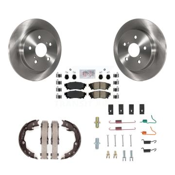 Rear Disc Rotors Ceramic Pads Parking Brake Shoes And Hardware Kit For Toyota Camry K8A-109231