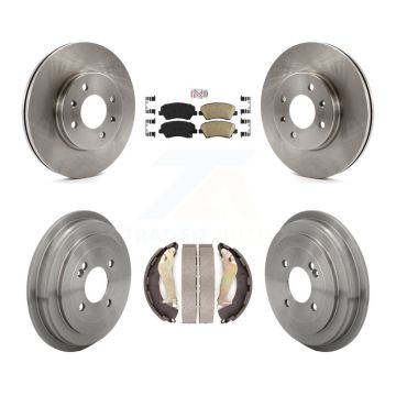 Front Rear Disc Brake Rotors Ceramic Pads And Drum Kit For Kia Rio K8A-109243