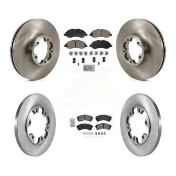 Front Rear Semi-Metallic Pads And Disc Brake Rotors Kit For 2023 Ford Transit-350 HD RWD K8A-109255