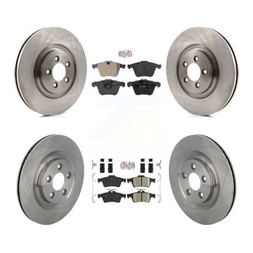 Front Semi-Metallic Rear Ceramic Pad & Brake Rotors Kit For 2016 Jaguar XJ Base with 3.0L K8A-109264