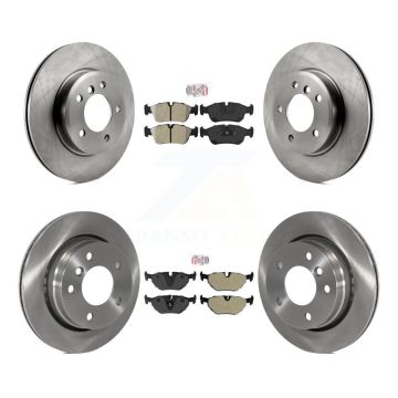 Front Rear Semi-Metallic Pad Brake Rotors Kit For BMW 328i With 276mm Diameter Rotor K8A-109273