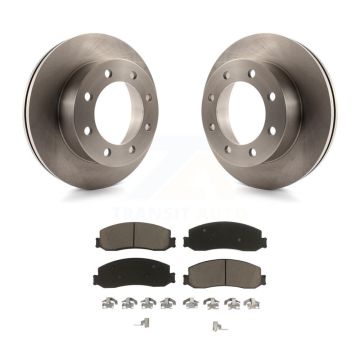 Front Brake Rotors Ceramic Pad Kit For 12 Ford F-350 Super Duty 4WD With Dual Rear Wheels K8C-100128