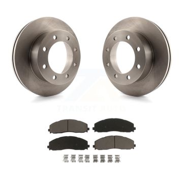 Front Brake Rotors Ceramic Pad Kit For 13 Ford F-350 Super Duty 4WD With Dual Rear Wheels K8C-100158