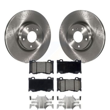 Front Disc Brake Rotors Ceramic Pad Kit For 2009-2013 INFINITI G37 AWD With Brembo Brakes K8C-100163