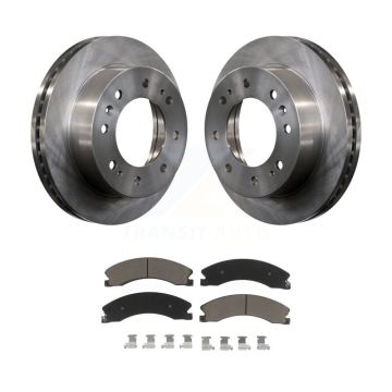 Front Disc Brake Rotors & Ceramic Pad Kit For GMC Chevrolet Sierra 2500 HD Silverado 3500 K8C-100686