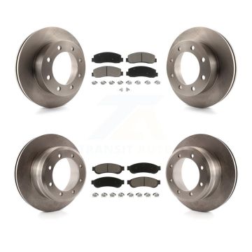 Front Rear Brake Rotors & Ceramic Pad Kit For Ford F-350 Super Duty With Dual Wheels K8C-100805