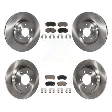 Front Rear Brake Rotors & Ceramic Pad Kit For 2016 Kia Optima With Electric Parking K8C-100844