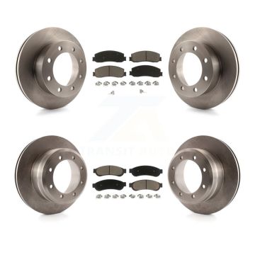 Front Rear Brake Rotor Ceramic Pad Kit For 12 Ford F-350 Super Duty With Dual Wheels K8C-100845