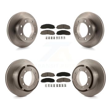 Front Rear Brake Rotor Ceramic Pad Kit For 13 Ford F-350 Super Duty With Dual Wheels K8C-100891