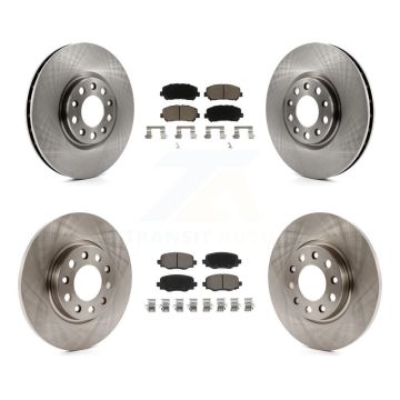 Front Rear Brake Rotor & Ceramic Pad Kit For Chrysler 200 With 305mm Diameter K8C-100998