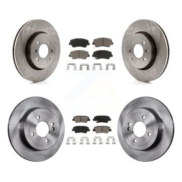 Front Rear Disc Brake Rotors And Ceramic Pads Kit For Kia Rio K8C-101019