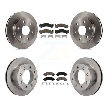 Front Rear Disc Brake Rotors & Ceramic Pad Kit For 2006 Chevrolet Express 2500 GMC Savana K8C-101039