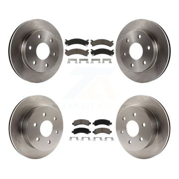 Front Rear Brake Rotor Ceramic Pad Kit For 06 GMC Savana 2500 GAS engine With 7300 Lb GVW K8C-101046
