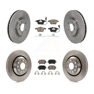 Front Rear Brake Rotors Ceramic Pad Kit For Volkswagen CC With 340mm Diameter Rotor K8C-101124