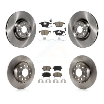 Front Rear Brake Rotor Ceramic Pad Kit For Volkswagen Passat FWD with Naturally Aspirated K8C-101126