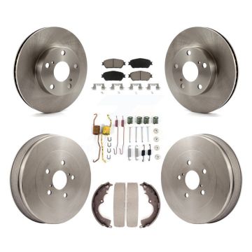 Front Rear Brake Rotor Ceramic Pad And Drum Kit (7Pc) For Toyota Tacoma With 5 Lug Wheels K8C-102252