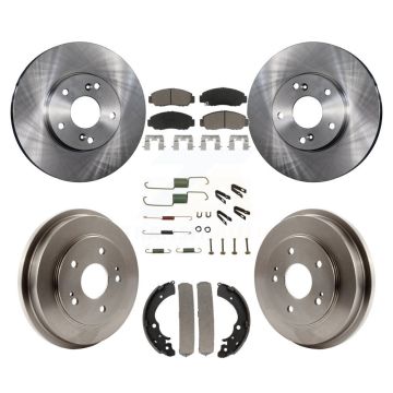 Front Rear Disc Brake Rotors Ceramic Pads And Drum Kit (7Pc) For Honda Civic Accord K8C-102275