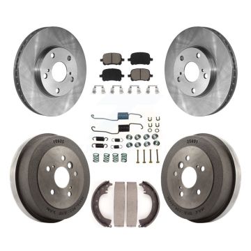 Front Rear Disc Brake Rotor Ceramic Pad & Drum Kit (7Pc) For 2002-2003 Toyota Solara 2.4L K8C-102295