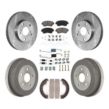 Front Rear Disc Brake Rotors Ceramic Pads And Drum Kit (7Pc) For Toyota Camry K8C-102296