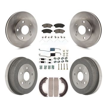 Front Rear Disc Brake Rotors Ceramic Pads And Drum Kit (7Pc) For Toyota Camry 2.2L K8C-102297