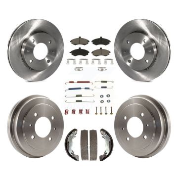 Front Rear Brake Rotors Ceramic Pad & Drum Kit (7Pc) For Hyundai Elantra rear brakes K8C-102309