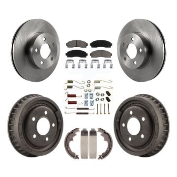 Front Rear Disc Brake Rotors Ceramic Pads And Drum Kit (7Pc) For Ford Ranger Mazda B4000 K8C-102316