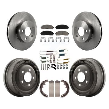 Front Rear Disc Brake Rotors Ceramic Pads And Drum Kit (7Pc) For Ford Ranger Mazda B4000 K8C-102317
