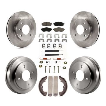 Front Rear Disc Brake Rotor Ceramic Pad & Drum Kit (7Pc) For 2002-2006 Nissan Sentra 1.8L K8C-102335