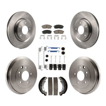Front Rear Brake Rotors Ceramic Pad & Drum Kit (7Pc) For 17-19 Nissan Sentra Turbocharged K8C-102337