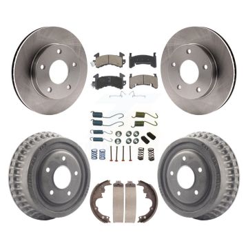 Front Rear Brake Rotors Ceramic Pad Drum Kit (7Pc) For Chevrolet S10 GMC S15 Blazer Jimmy K8C-102340
