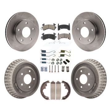 Front Rear Brake Rotor Ceramic Pad And Drum Kit (7Pc) For Chevrolet S10 GMC Sonoma Blazer K8C-102341