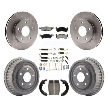 Front Rear Disc Brake Rotors Ceramic Pads And Drum Kit (7Pc) For GMC Jimmy K8C-102342
