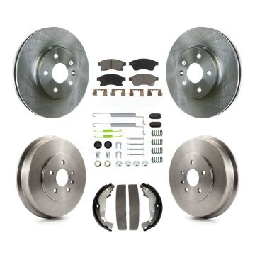 Front Rear Disc Brake Rotors Ceramic Pads And Drum Kit (7Pc) For Chevrolet Cruze Limited K8C-102344