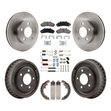 Front Rear Brake Rotor Ceramic Pad & Drum Kit (7Pc) For Ford Ranger Mazda B4000 B3000 4WD K8C-102352