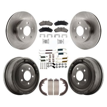 Front Rear Brake Rotor Ceramic Pad & Drum Kit (7Pc) For Ford Ranger Mazda B4000 B3000 4WD K8C-102353
