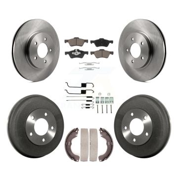 Front Rear Disc Brake Rotors Ceramic Pad & Drum Kit (7Pc) For Ford Escape Mercury Mariner K8C-102355