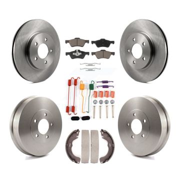 Front Rear Disc Brake Rotors Ceramic Pads And Drum Kit (7Pc) For Mazda Tribute K8C-102360