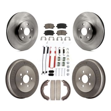 Front Rear Disc Brake Rotor Ceramic Pad And Drum Kit (7Pc) For Toyota Matrix Pontiac Vibe K8C-102361