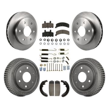 Front Rear Brake Rotors Ceramic Pad & Drum Kit (7Pc) For GMC Yukon With 11" Diameter K8C-102370